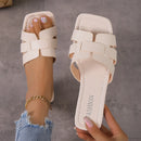 Sandália Feminina Casual em Couro Sintético