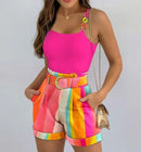 Conjunto Feminino Blusa e Short Primavera/Verão