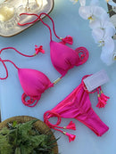 Biquíni Feminino Cortininha com Bojo Removível – Cores Vibrantes