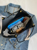 Bolsa Tote Feminina Estilo Palha com Detalhes