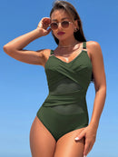 Maiô Detalhe Cruzado no Peito e Alças com Fivela