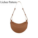 Bolsa Meia-Lua Feminina em Couro Sintético com Alça Ajustável